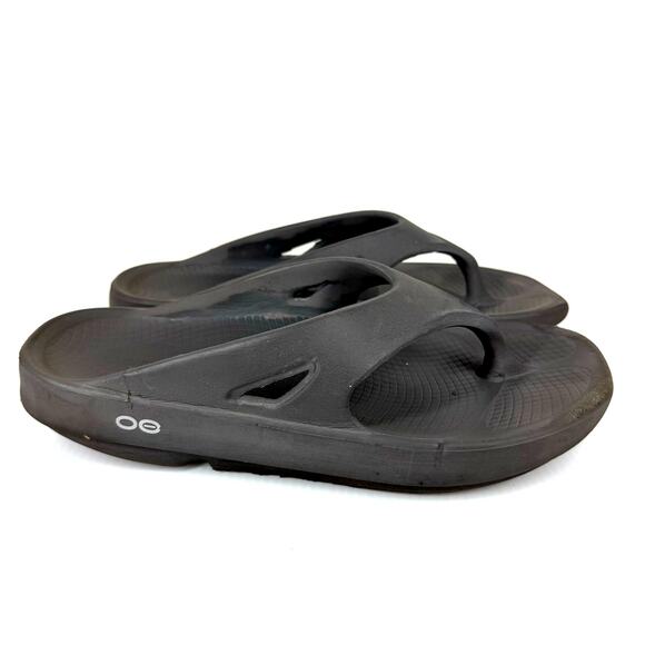 OOFOS Original Sport Recovery Sandal Size 9 Charcoal Grey Flip Flops Athleisure - Picture 3 of 11